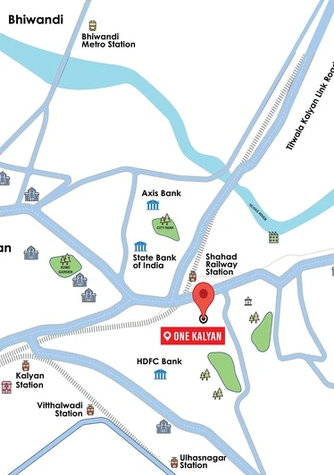 Ajmera One Kalyan Strategic Location Map